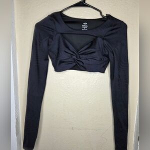 Babalu fitness crop top long sleeves Thumbholes Womens small gym active